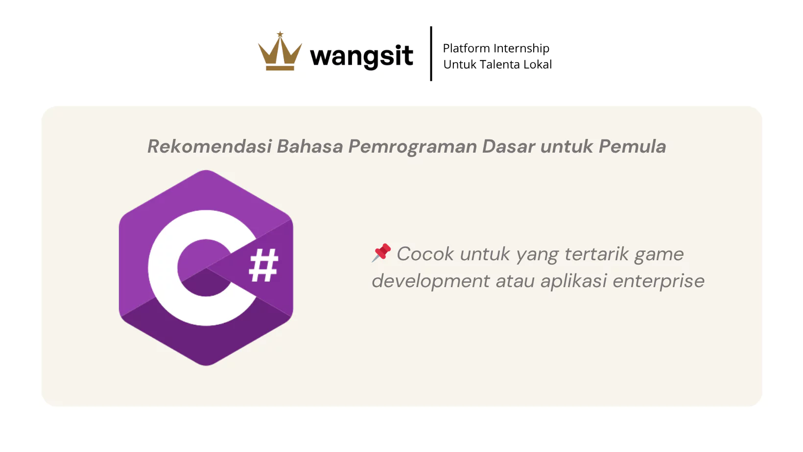 Rekomendasi Bahasa Pemrograman Dasar untuk Pemula yaitu c#.