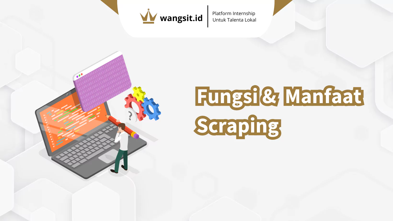 Ilusrasi laptop dan website untuk menggambarkan topik fungsi dan manfaat scraping adalah.