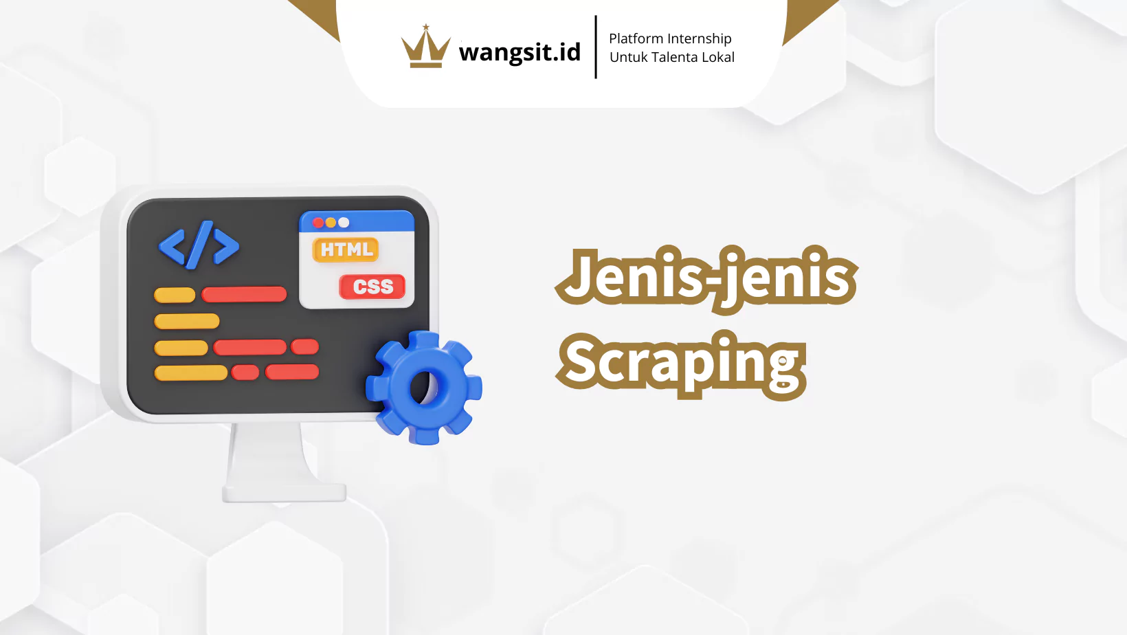 Ilustrasi laptop dan website untuk menggambarkan topik jenis-jenis scraping adalah.
