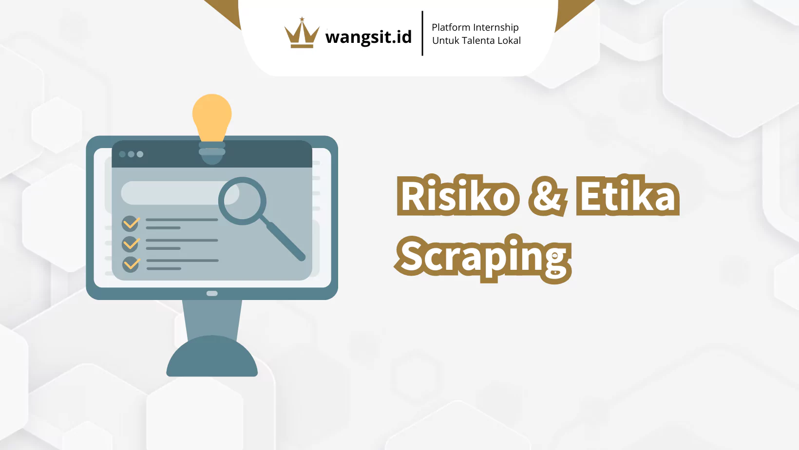 Ilustrasi laptop dan website untuk menggambarkan topik risiko dan etika scraping adalah.