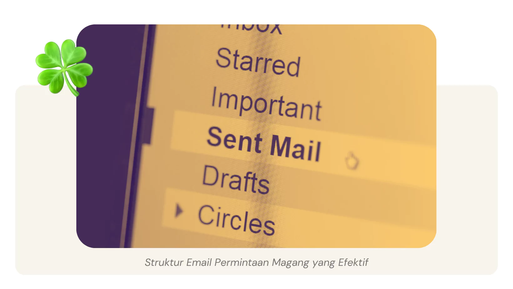 Tangkapan layar side bar email