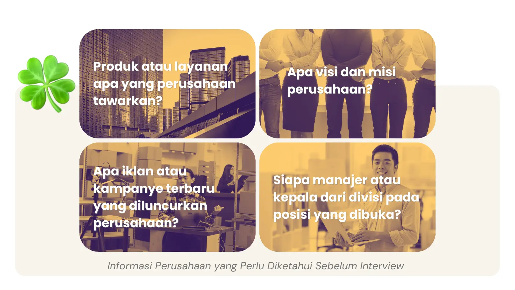 Infografis beberapa informasi yang perlu dicari sebelum interview sales marketing perusahaan.